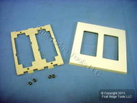 10 New Leviton Almond 2-Gang Decora Screwless Wallplate Covers GFCI GFI Polycarbonate Plastic Commercial Grade 80309-A