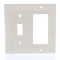 Mulberry Ivory 2-Gang UNBREAKABLE Combination Toggle Switch GFCI Cover Decorator Rocker Wallplate 92432