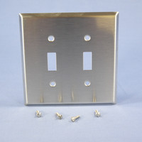 Eagle NON-MAGNETIC Mid-Size Stainless Steel 2-Gang Toggle Switch Wallplate Cover 93972
