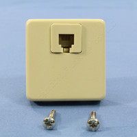Leviton Ivory 4-Wire Surface Mount Phone Jack Telephone C0245-I