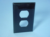 Cooper Black Mid-Size 1-Gang Unbreakable Receptacle Nylon Wallplate Outlet Cover PJ8BK