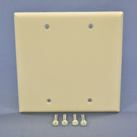 Cooper Light Almond STANDARD 2-Gang Blank Cover Box Mounted Thermoset Wallplate 2137LA
