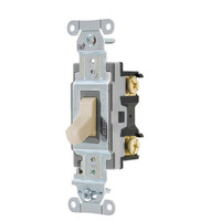 Hubbell Lt Almond 3-Way Commercial Toggle Light Switch 20A 120/277V CSB320LA