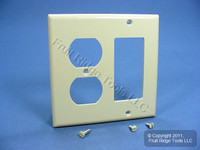 Leviton Ivory Decora GFCI GFI Cover Duplex Outlet Receptacle Wall Plate 80746-I