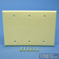 Leviton Ivory 3-Gang Blank Unbreakable Wallplate Cover 80735-I