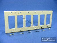 Leviton Ivory Standard 6-Gang Decora Plastic Wallplate GFCI GFI Switch Cover 80436-I
