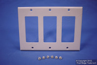 Leviton Light Almond Decora 3-Gang Unbreakable Wallplate GFCI GFI Cover 80411-NT