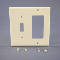 Eagle White 2-Gang Thermoplastic Combination Switch Plates Decorator GFCI GFI Cover Nylon Wallplate 5153W