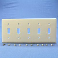 Cooper Lt Almond 5-Gang Toggle Light Switch Cover Thermoset Plastic Wallplate 2155LA