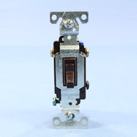 Cooper 3-Way Brown Quiet Toggle Wall Light Switch Control 15A 120VAC C1303-7B