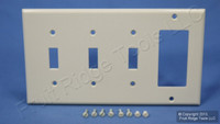 Leviton Light Almond 4-Gang Switch Cover Decora GFCI GFI Wall Plate P326-T