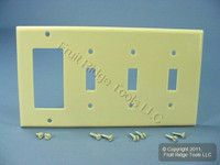 Leviton Ivory 4-Gang Switch Cover Decora GFCI GFI Wall Plate P326-I