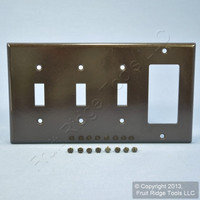Leviton Brown 4-Gang Switch Cover Decora GFCI GFI Wall Plate P326