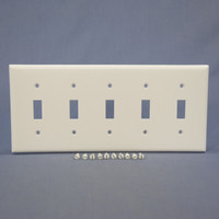 Eagle White 5-Gang Toggle Light Switch Cover Thermoset Plastic Wallplate Switchplate 2155W