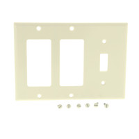Leviton Light Almond 3-Gang Decora & Toggle Switch Cover Wallplate GFCI GFI 80431-T