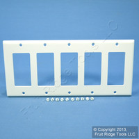Leviton White 5-Gang Decora GFCI GFI Receptacle Outlet Switch Cover Wallplate 80423-W