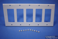 Leviton Lt Almond Unbreakable 5-Gang Decora GFCI GFI Switch Cover Wallplate 80423-NT