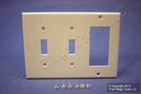 Leviton Light Almond 3-Gang Switch Cover Decora GFCI GFI Wallplate 80421-T