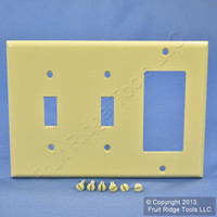 Leviton Ivory 3-Gang Switch Cover Decora GFCI GFI Thermoset Wallplate 80421-I