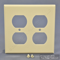 New Leviton Light Almond 2-Gang Outlet Cover Duplex Receptacle Wallplate 78016-T