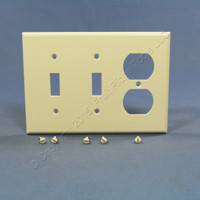 Leviton Light Almond Switch Plate Duplex Receptacle Outlet Cover Wallplate Switchplate 78021