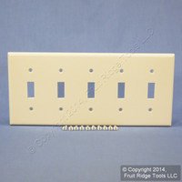 Leviton Light Almond 5-Gang Toggle Switch Cover Wall Plate Switchplate 78023