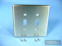 Leviton Stainless Steel JUMBO Non-Magnetic Oversize 2-Gang Toggle Switch Cover Wall Plate Switchplate 84109-40