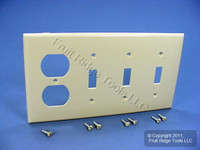 Leviton Ivory UNBREAKABLE 4-Gang Switch/Outlet Wall Plate Receptacle Cover Switchplate 80743-I