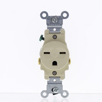 Leviton Ivory SCRATCHED Commercial Grade Straight Blade Single Outlet Receptacle NEMA 6-15R 250V Bulk 5029-I