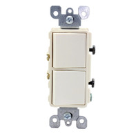 Leviton Scratched Lt Almond Decora DUPLEX Rocker Light Switch Duplex 15A 5634-T