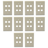 10 Cooper Gray 1-Gang Mid-Size Flush Mount 110 Style 4-Port Wallplates 5540GY