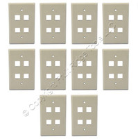 10 Cooper Gray 1-Gang Mid-Size Flush Mount 110 Style 4-Port Wallplates 5540GY