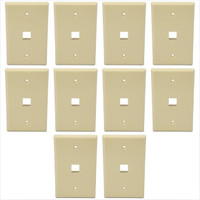 10 Cooper Almond Mid Size Flush 110 Style 1-Port Thermoplastic Wallplates 5510A