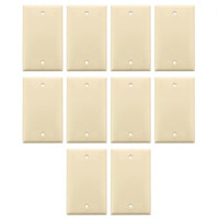 10 Ace Ivory 1-Gang Standard Thermoset Plastic Blank Cover Wallplates 31209