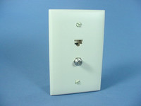 Leviton MIDWAY Light Almond Cat 5e Video Cable CATV Jack Wall Plate Cat5e 5EA10-M2T