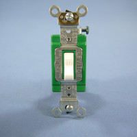 Leviton White INDUSTRIAL DOUBLE POLE Toggle Light Quiet Switch 30A Bulk 3032-2W