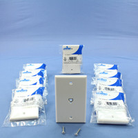 10 Leviton White Phone Jack Flush Wallplates 4-Wire Telephone Type 625B4 40249-W