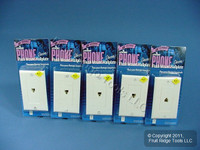 5 Leviton White Decora Phone Jack Wall Plates 6-Wire Modular Telephone RJ12 C2677-W