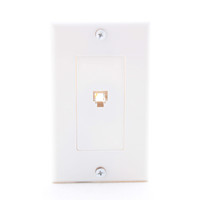 Leviton White Decora Phone Jack Wall Plate 6-Wire Modular Telephone RJ12 C2677-W