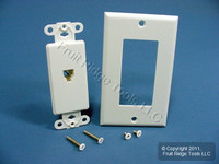 Leviton White Decora Phone Jack Wall Plate 6-Wire Modular Telephone RJ12 C2677-W