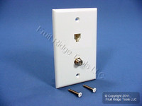 Leviton White Phone Video Cable CATV Jack Wall Plate C2450-W