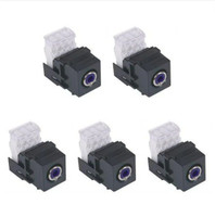 5 Hubbell Black Snap-Fit Keystone Stereo Audio RCA Jacks Blue 110-Type SFRC110B