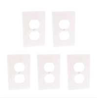 5 Hubbell "Office White" Nylon Receptacle Mid-Size Wallplates Outlet Cover NPJ8OWZ