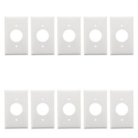 10 ACE White 1.406" Receptacle Single Outlet Standard Thermoset Wallplates 32476