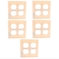 5 Ace Ivory Duplex Receptacle WallplateS Outlet 2-Gang Cover 31228