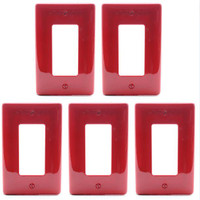 5 Hubbell RED Unbreakable Decorator/GFCI/Rocker Mid-Size Wallplates Cover NPJ26R