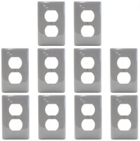 10 Hubbell Gray 1-Gang Unbreakable Receptacle Wallplates Duplex Outlet Cover NP8GY