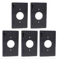 5 Hubbell Black Unbreakable Receptacle Wallplates MidSize Outlet Cover NPJ7BK