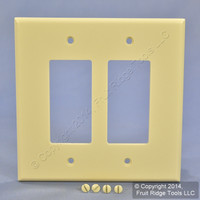 Leviton Oversize Ivory 2-Gang Leviton Decora Wallplate GFCI Jumbo Cover 86602