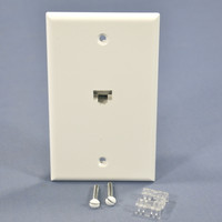 Leviton White COMMERCIAL Cat 5e Data Jack Unbreakable Standard Wallplate Cat5e 5EA10-S1W